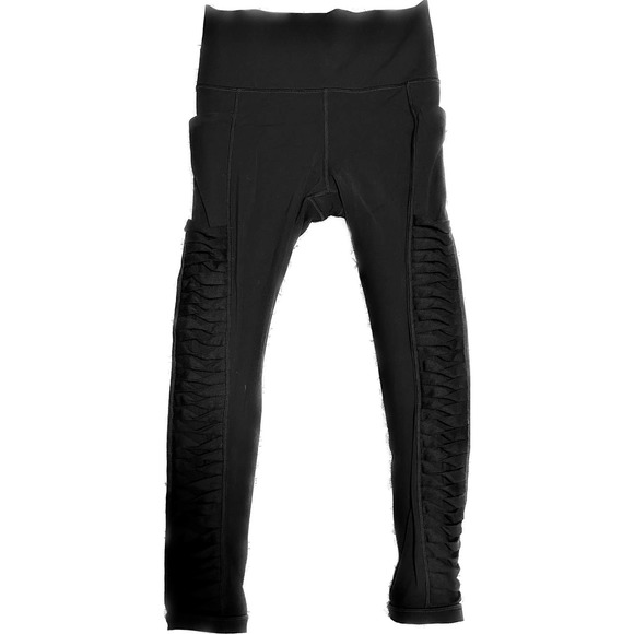 Athleta Pants - Athleta Mesh Me Up Salutation 7-8 Tights Stash Pocket Black Size S 0574